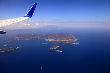 Naklejka na ściany i meble Skiathos Island,view from the plane