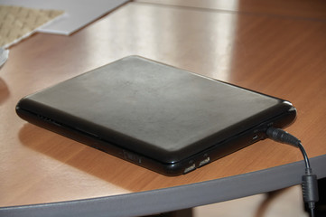 laptop on a table