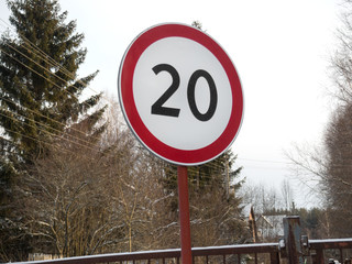 speed restriction road sign