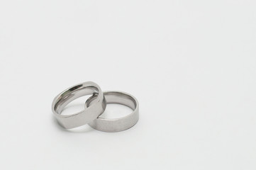 Silver Rings with white background