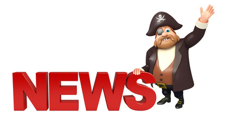 Pirate with  News sign