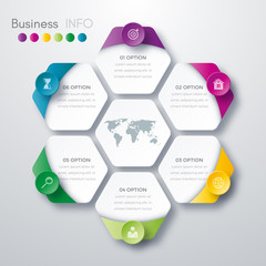 Vector illustration infographics six options.