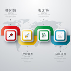 Vector illustration of four square infographics