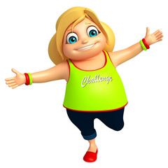 Kid girl with Funny pose