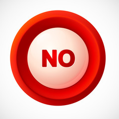 Red plastic vector NO button