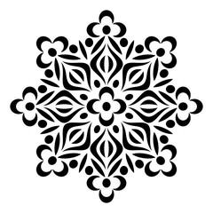 Black geometric abstract round mandala