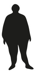 Adipositas, Obesitas, Obesität, Übergewicht, Fettleibigkeit - Silhouette eines dicken Menschen, Fettleber und Folgeerkrankungen