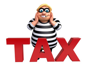Thief with Tax sign