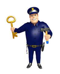 Police with Key & Hammer