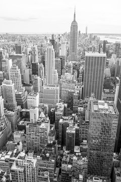 Fototapeta Widok na panoramę Manhattanu w Nowym Jorku w czerni i bieli