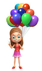 kid girl with  Balloons