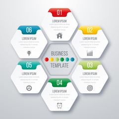 Vector illustration infographics six options.