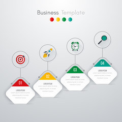 Vector illustration of four square infographics