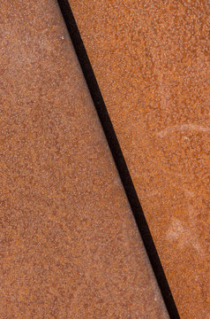 Walling panel made of weathering steel sheets (corten steel)