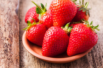 fresh ripe red strawberries