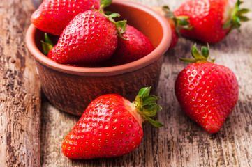 fresh ripe red strawberries