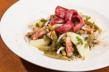 Salad with beer at the Oktoberfest
