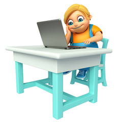 kid boy with Table,Chair & Laptop