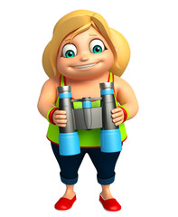 kid girl with  Binocular