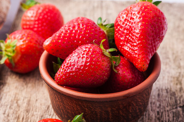 fresh ripe red strawberries