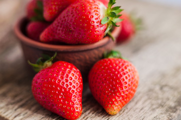 fresh ripe red strawberries