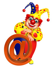 Clown with At the rate sign