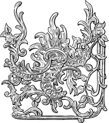 vintage floral design element