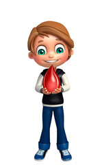 kid boy with blood drop