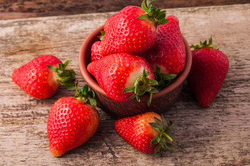 fresh ripe red strawberries