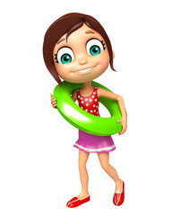 kid girl with Swimming tube