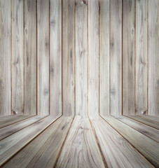 Teak wood plank texture background perspective.