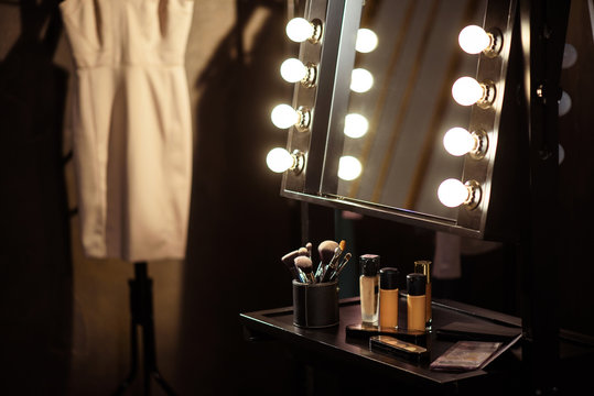 Make-up products and dress backstage