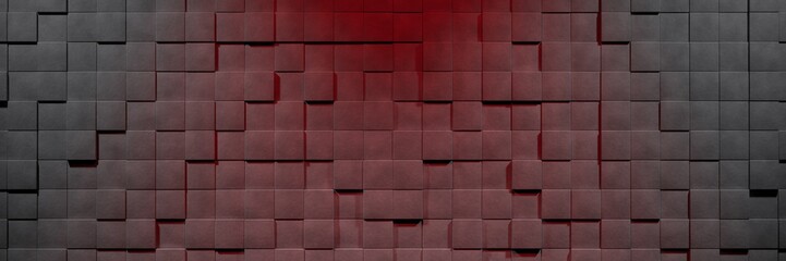 Wall of concrete cubes with different shifts in z-axis