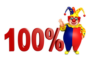 Clown with 100% sign