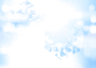 Fototapeta na wymiar ice crystal on snow in blurred background
