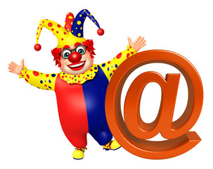 Naklejka premium Clown with At the rate sign
