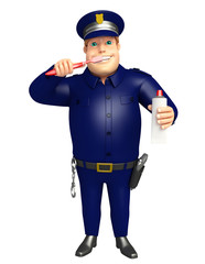 Police with Tooth brush and paste