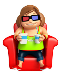 kid girl with 3D goggle