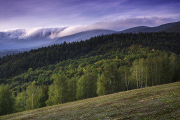Fototapeta na wymiar Autumn landscapes in the Slovak mountain Poloniny