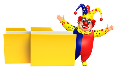 Naklejka premium Clown with Folder