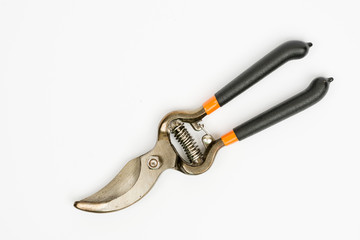 Obraz premium Garden pruner over white background