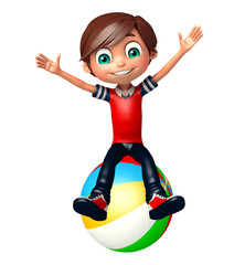 kid boy with  bigball