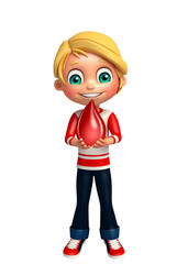 kid boy with blood drop