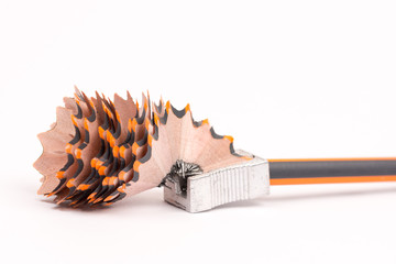 Trimming pen over white background
