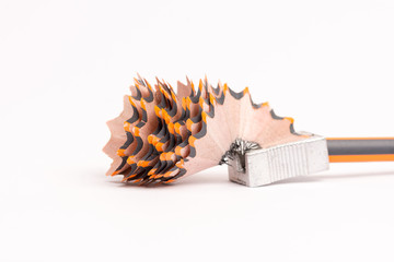 Trimming pen over white background