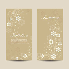 Set of vertical banners with flowers