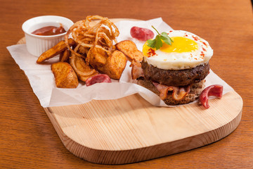 beef steak with mashed potatoes