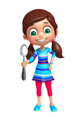 kid girl with Spoon