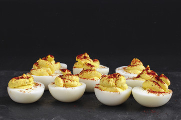 Homemade Spicy Deviled Eggs with Paprika