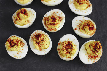 Homemade Spicy Deviled Eggs with Paprika